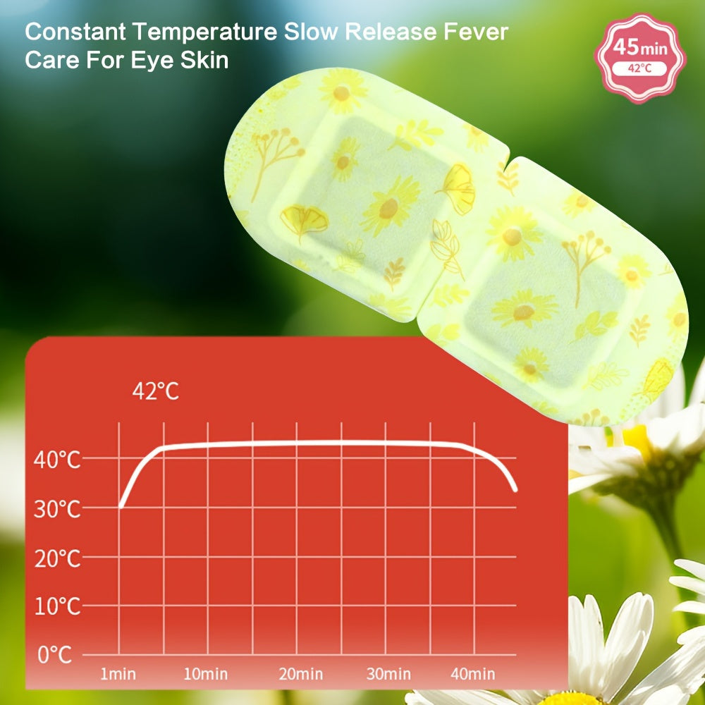 30pcs Chamomile Scented Disposable Steam Eye Mask, Self-heating Hot Compress for Travel And Nap, Soothing, Hypoallergenic, Non-woven Fabric, Alcohol-free, Suitable for All Skin Types, Disposable Hot Compress Eye Mask