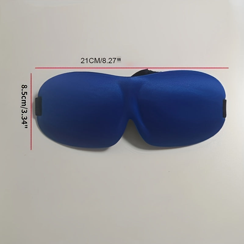 1pc 100% Blackout 3D Contoured Sleep Mask with Adjustable Strap - Soft Sponge Eye Cover for Back & Side Sleepers, Light Blocking for Travel, Naps & Night Sleep - Men & Women (Blue\u002FBlack), Sleep Eye Mask, Comfortable Night Rest, Gentle On Light Beige
