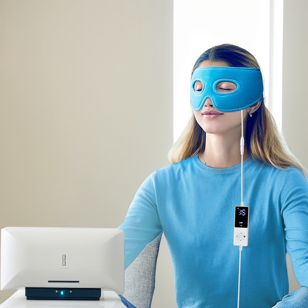 Heated Eye Mask, Eye Mask With 3 Temperature Adjustments And 5 Timer Settings, Extra Large Heated Eye Mask, Two Minute Quick Preheat, Essential For Home, Travel, Office, Perfect Gift.