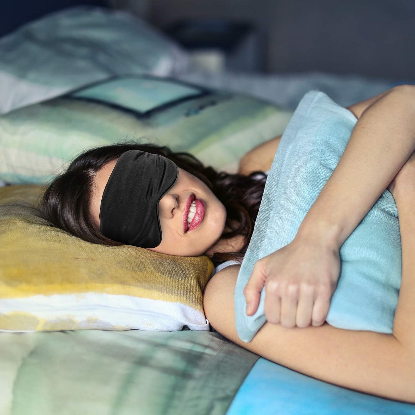 3pcs Soft Sleep Eye Masks with Adjustable Strap – Comfortable, Light-Blocking Eyeshades for Travel, Relaxation, and Aviation – Purple, Blue, Black – Extra Thick Lining, Imitation Fabric, One Size Fits All